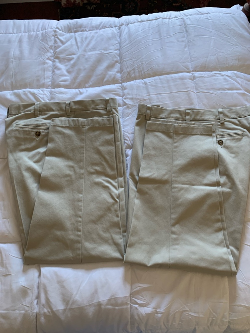 2 pairs LL Bean Men's Classic Fit Khaki Pants